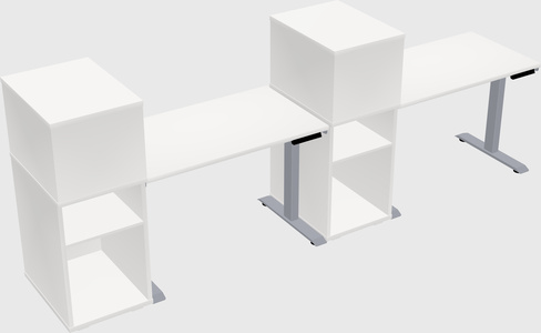Single motor electric desk w/cabinet