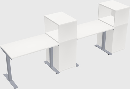 Single motor electric desk w/cabinet