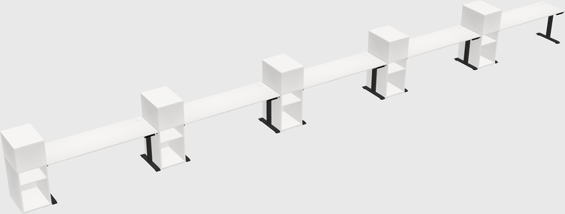 Single motor electric desk w/cabinet