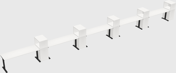 Single motor electric desk w/cabinet