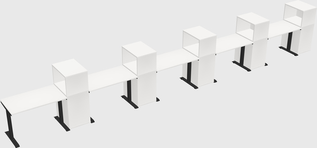 Single motor electric desk w/cabinet