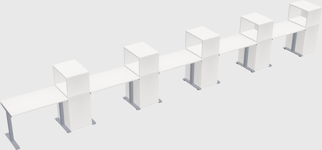 Single motor electric desk w/cabinet