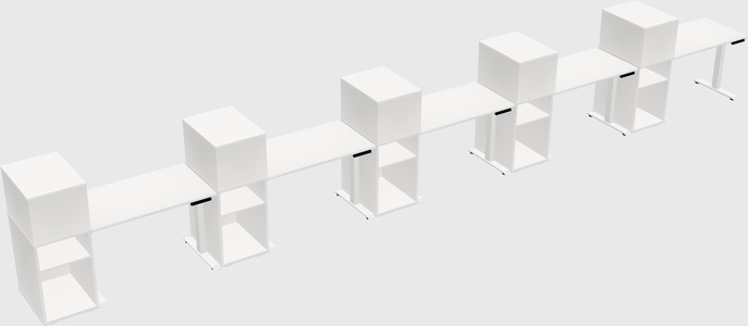 Single Motor Electric Desk W/cabinet