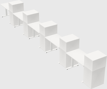 Single motor electric desk w/cabinet