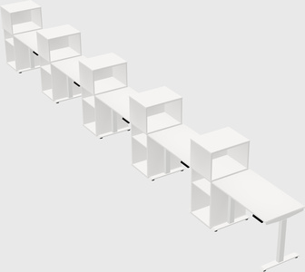 Single motor electric desk w/cabinet