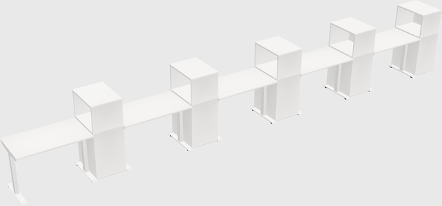 Single motor electric desk w/cabinet