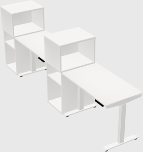 Single motor electric desk w/cabinet