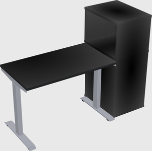 Single motor electric desk w/cabinet