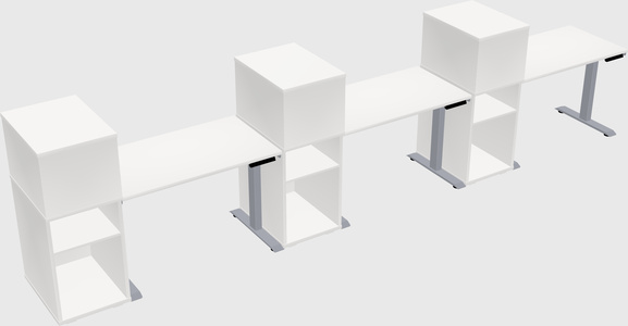 Single motor electric desk w/cabinet