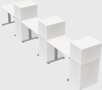 Single motor electric desk w/cabinet