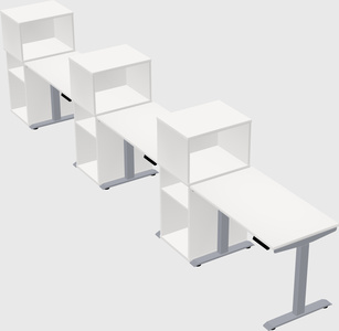 Single motor electric desk w/cabinet