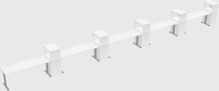 Single motor electric desk w/cabinet