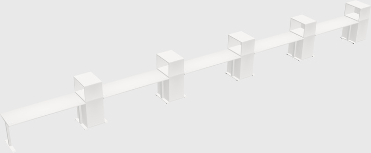 Single motor electric desk w/cabinet