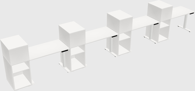 Single Motor Electric Desk W/cabinet