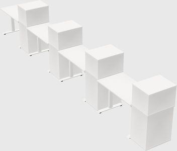 Single motor electric desk w/cabinet