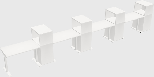 Single motor electric desk w/cabinet