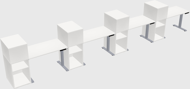 Single motor electric desk w/cabinet