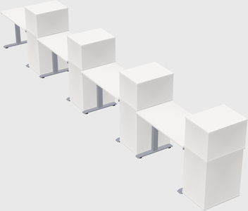 Single motor electric desk w/cabinet