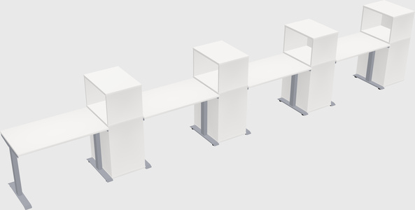 Single motor electric desk w/cabinet