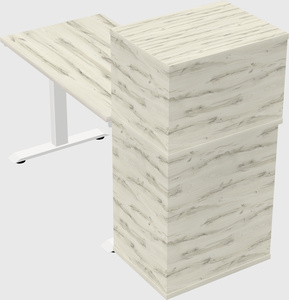 Single motor electric desk w/cabinet
