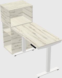 Single motor electric desk w/cabinet