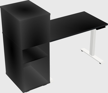 Single motor electric desk w/cabinet