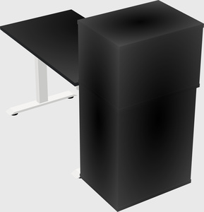 Single motor electric desk w/cabinet