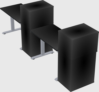 Single motor electric desk w/cabinet