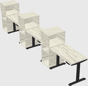 Single motor electric desk w/cabinet