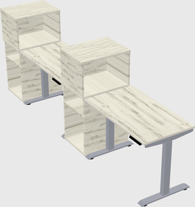 Single motor electric desk w/cabinet