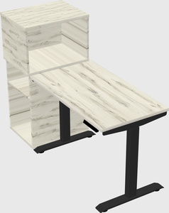 Single motor electric desk w/cabinet