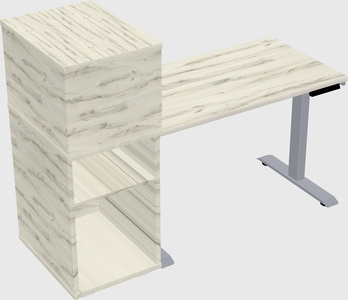 Single motor electric desk w/cabinet