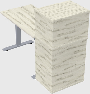 Single motor electric desk w/cabinet