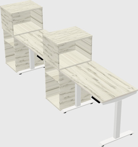 Single motor electric desk w/cabinet