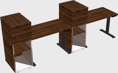 Single motor electric desk w/cabinet