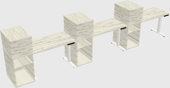 Single Motor Electric Desk W/cabinet