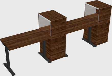 Single motor electric desk w/cabinet