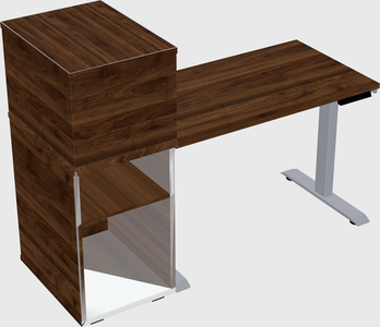 Single motor electric desk w/cabinet