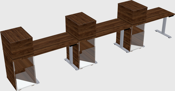 Single motor electric desk w/cabinet