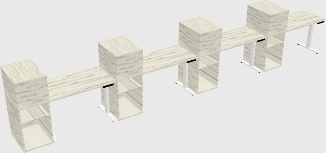 Single Motor Electric Desk W/cabinet