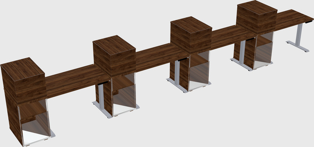 Single motor electric desk w/cabinet