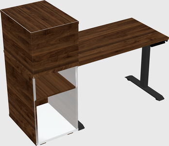 Single motor electric desk w/cabinet