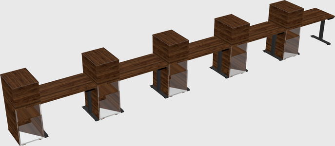 Single motor electric desk w/cabinet