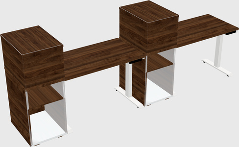 Single motor electric desk w/cabinet