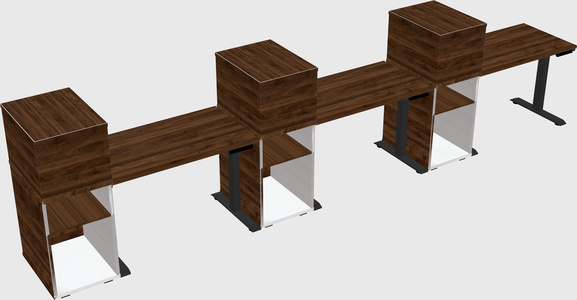 Single motor electric desk w/cabinet