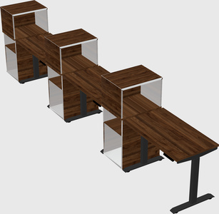 Single motor electric desk w/cabinet