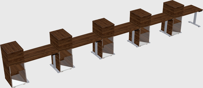 Single motor electric desk w/cabinet