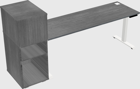 Single motor electric desk w/cabinet