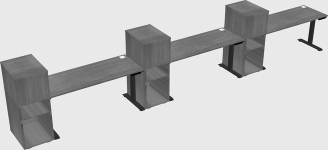 Single motor electric desk w/cabinet