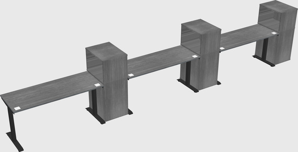 Single motor electric desk w/cabinet